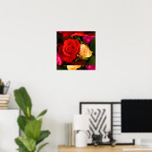 Rote Gelbe Rose I Poster (Heimbüro)