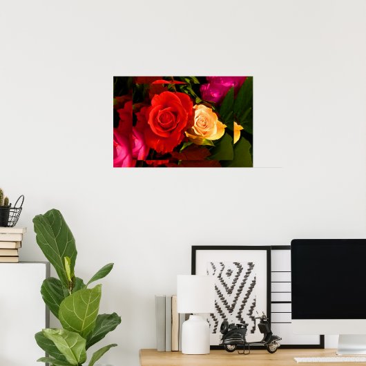 Rote Gelbe Rose II Poster (Heimbüro)