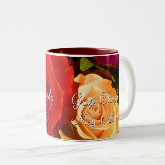 Rote Gelbe Rose Zweifarbige Tasse (VorderseiteRechts)