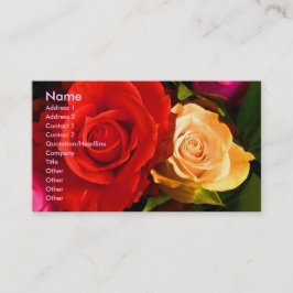 Rote gelbe Rosen-Künstler-Geschäfts-Karte Visitenkarte