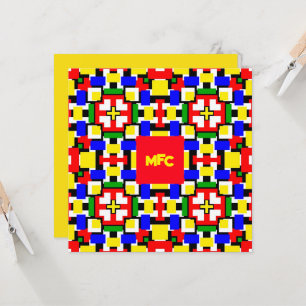 Rote, gelbe, schwarze, blaue und grüne Geometrien