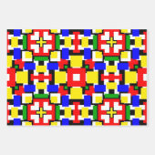 Rote, gelbe, schwarze, blaue und grüne Geometrien Geschenkpapier Set (Vorderseite 2)