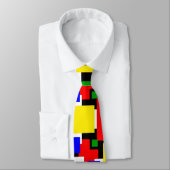 Rote, gelbe, schwarze, blaue und grüne Geometrien Krawatte (Gebunden)