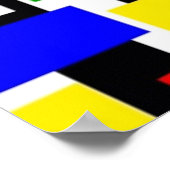 Rote, gelbe, schwarze, blaue und grüne Geometrien Poster (Ecke)