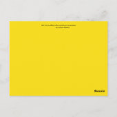 Rote, gelbe, schwarze, blaue und grüne Geometrien Postkarte (Rückseite)