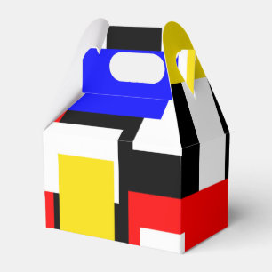 Rote, gelbe, schwarze und blaue geometrische Blöck Geschenkschachtel