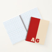 Rote gelbe Streifen Fette Monogramm Notizblock (Innenseite)