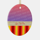 Rote Gelbe Streifen für Ihr Foto Keramikornament (Rechts)