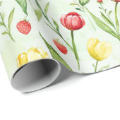 Rote Gelbe Tulpen Geburtstag Geschenkpapier (Rolleneckpunkt)