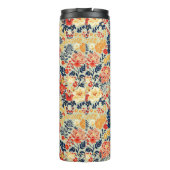 Rote, gelbe und blaue Flora in Weiß Thermosbecher (Rückseite)