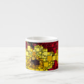 Rote, gelbe und goldene Mini-Boxen Hintergrund Espressotasse (Vorderseite)