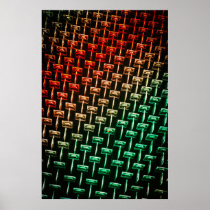 Rote, gelbe und grüne Abbildung Poster