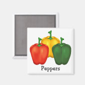 Rote, gelbe und grüne Paprikaschoten Magnet (Vorderseite/Rückseite)