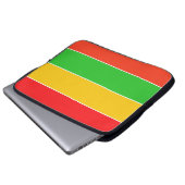 Rote, gelbe und kalkgrüne Streifen Laptopschutzhülle (Vorne Knopf)