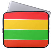 Rote, gelbe und kalkgrüne Streifen Laptopschutzhülle (Vorderseite)
