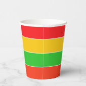Rote, gelbe und kalkgrüne Streifen Pappbecher (Rechts)