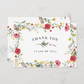 Rote Gelbe Wildblume Dankeskarte (Vorne/Hinten)