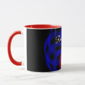 Rote geometrische Kaffeetasse mit drehendem Akzent (Links)