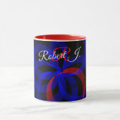 Rote geometrische Kaffeetasse mit drehendem Akzent (Zentrum)