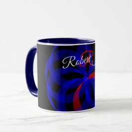 Rote geometrische Kaffeetasse mit drehendem Akzent
