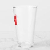 Rote geometrische Krone Buchstabe M Glas (Links)
