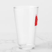 Rote geometrische Krone Buchstabe M Glas (Rechts)