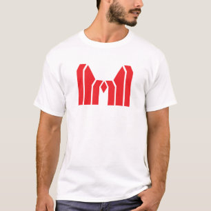 Rote geometrische Krone Buchstabe M T-Shirt