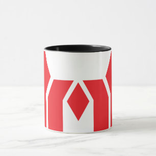 Rote geometrische Krone Buchstabe M Tasse