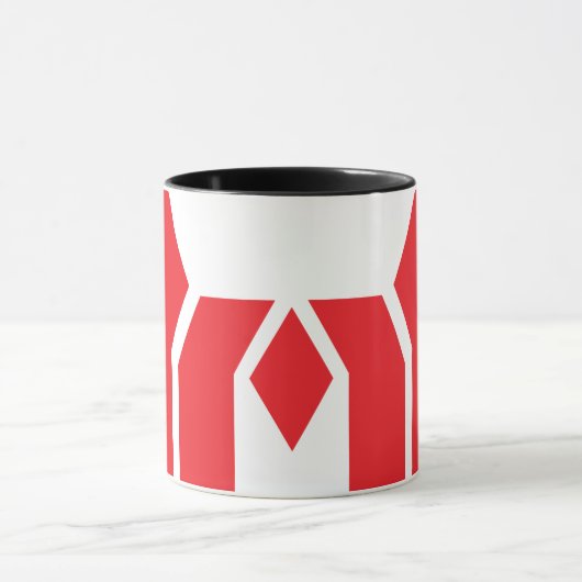 Rote geometrische Krone Buchstabe M Tasse (Zentrum)