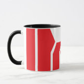 Rote geometrische Krone Buchstabe M Tasse (Links)