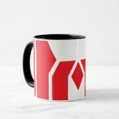 Rote geometrische Krone Buchstabe M Tasse (Vorderseite Links)