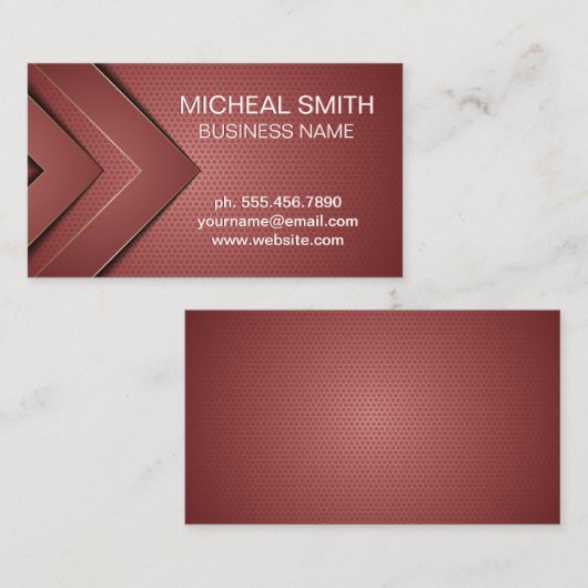 rote geometrische Pfeile Visitenkarte (Vorne/Hinten)