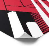 Rote geometrische Struktur mit schattierter Tiefe Poster (Ecke)