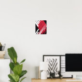 Rote geometrische Struktur mit schattierter Tiefe Poster (Heimbüro)