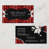 Rote Gepard-Visitenkarte Visitenkarte (Vorne/Hinten)