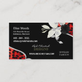 Rote Gepard-Visitenkarte Visitenkarte (Rückseite)