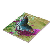 Rote gepunktete lila Schmetterlings-Keramik-Fliese Fliese (Seite)