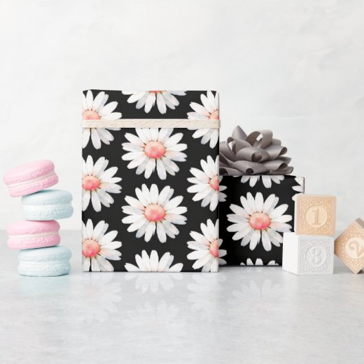 Rote Gepunktete Margeriten Geschenkpapier (Babyparty)