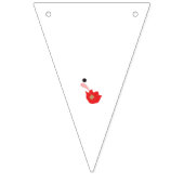 Rote Geranenblätter werden in einer Clips-Kunstfor Wimpelkette (Dritte Fahne)