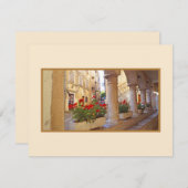 ROTE GERANIEN AUF KOLONNADE/KROATIEN-Flachbildschi Mitteilungskarte (Vorne/Hinten)