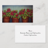 Rote Geranien in Tontöpfen Visitenkarte (Vorne/Hinten)