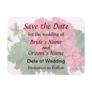 Rote Geranien und Buds Save the Date Magnet