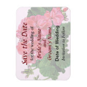 Rote Geranien und Buds Save the Date Magnet (Vertikal)