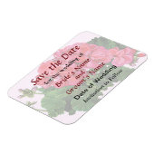 Rote Geranien und Buds Save the Date Magnet (Linke Seite)