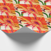 Rote Gerbera Blume Aquarellmalerei Geschenkpapier (Ecke)