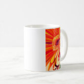 Rote Gerbera Blume Aquarellmalerei Kaffeetasse (VorderseiteRechts)