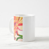 Rote Gerbera Blume Aquarellmalerei Kaffeetasse (Vorderseite Links)
