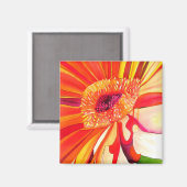 Rote Gerbera Blume Aquarellmalerei Magnet (Vorderseite/Rückseite)