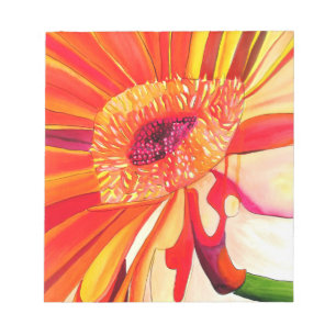 Rote Gerbera Blume Aquarellmalerei Notizblock
