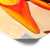 Rote Gerbera Blume Aquarellmalerei Poster (Ecke)